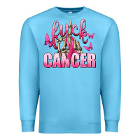 Ocean Blue Fuck Cancer with Butterflies Premium Sweatshirt - texasbilliewilder
