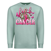Seafoam Fuck Cancer with Butterflies Premium Sweatshirt - texasbilliewilder