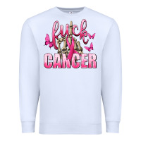 White Fuck Cancer with Butterflies Premium Sweatshirt - texasbilliewilder