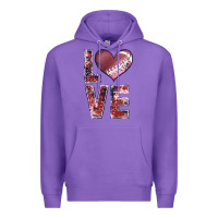 Purple football love Premium Hoodie - JahusDesignShop