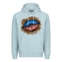 Blue Mist western 4 of july lips Premium Hoodie - BundleAndBundleShop