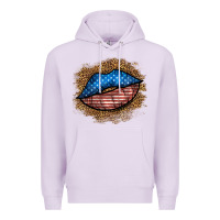 Lilac western 4 of july lips Premium Hoodie - BundleAndBundleShop