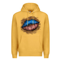 Mustard western 4 of july lips Premium Hoodie - BundleAndBundleShop