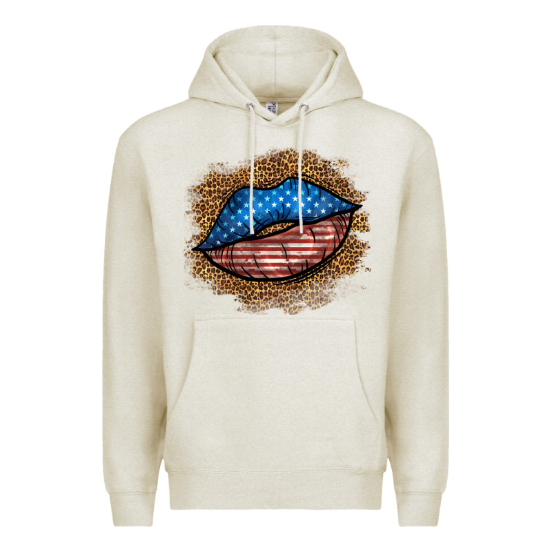 Western 4 Of July Lips Premium Hoodie by BundleAndBundleShop | Teevron