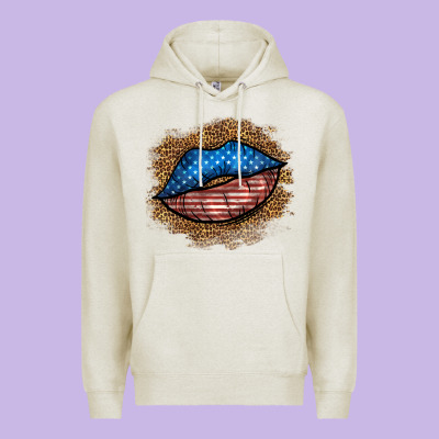 Western 4 Of July Lips Premium Hoodie Designed By Bundleandbundleshop
