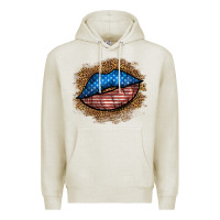 Oatmeal Heather western 4 of july lips Premium Hoodie - BundleAndBundleShop