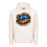 Pale Pink western 4 of july lips Premium Hoodie - BundleAndBundleShop