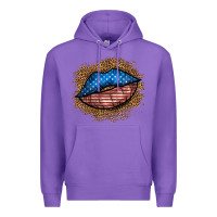 Purple western 4 of july lips Premium Hoodie - BundleAndBundleShop