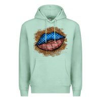 Seafoam western 4 of july lips Premium Hoodie - BundleAndBundleShop