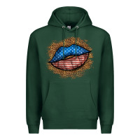 Sports Green western 4 of july lips Premium Hoodie - BundleAndBundleShop