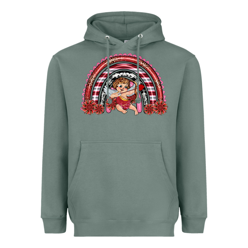 Valentine's Day Cupid Rainbow Heavyweight Hoodie by RanaPortraitStore | Teevron