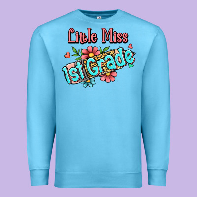 Little Miss First Grade Premium Sweatshirt Designed By Ranaportraitstore