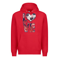Red soccer love Premium Hoodie - JahusDesignShop