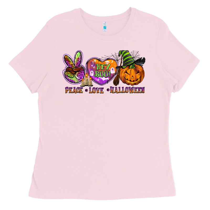 Peace Love Halloween Ladies Tee by BarkalooDesign | Teevron