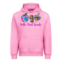 Fuchsia Pink hello first grade tie dye 3200x2400 Urban Hoodie - AdoDesignShop
