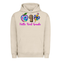 Pigment French Oak hello first grade tie dye 3200x2400 Urban Hoodie - AdoDesignShop