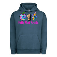 Pigment Midnight Navy hello first grade tie dye 3200x2400 Urban Hoodie - AdoDesignShop