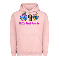 Pigment Salmon hello first grade tie dye 3200x2400 Urban Hoodie - AdoDesignShop
