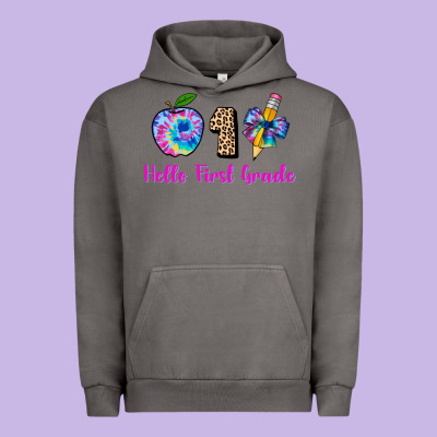 Hello First Grade Tie Dye 3200x2400 Urban Hoodie Designed By Adodesignshop