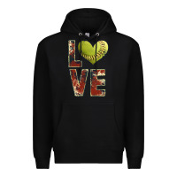 Black softball love Premium Hoodie - JahusDesignShop