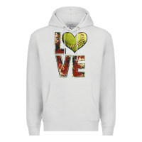 Dove Grey softball love Premium Hoodie - JahusDesignShop
