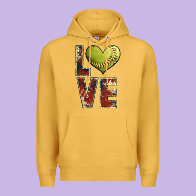 Softball Love Premium Hoodie Designed By Jahusdesignshop