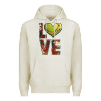 Oatmeal Heather softball love Premium Hoodie - JahusDesignShop