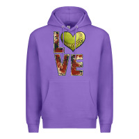 Purple softball love Premium Hoodie - JahusDesignShop