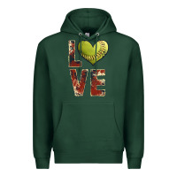 Sports Green softball love Premium Hoodie - JahusDesignShop