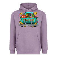 Lavender teacher truck Heavyweight Hoodie - texasbilliewilder