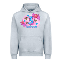 Heather Grey back to school flowers third grade 3200x2400 Urban Hoodie - AdoDesignShop