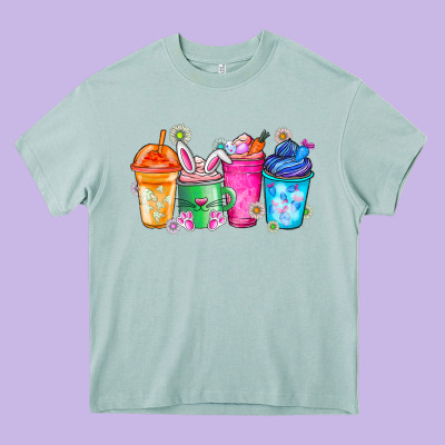 Easter Coffee Heavy Core Tee Designed By Cowhidedigitalart