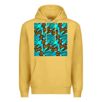 Antique Gold turquoise leopard seamless pattern Premium Hoodie - BundleAndBundleShop