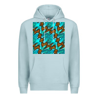 Blue Mist turquoise leopard seamless pattern Premium Hoodie - BundleAndBundleShop
