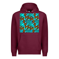 Burgundy turquoise leopard seamless pattern Premium Hoodie - BundleAndBundleShop