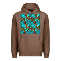 Chestnut turquoise leopard seamless pattern Premium Hoodie - BundleAndBundleShop