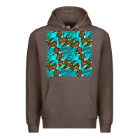 Coffee turquoise leopard seamless pattern Premium Hoodie - BundleAndBundleShop