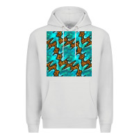 Dove Grey turquoise leopard seamless pattern Premium Hoodie - BundleAndBundleShop