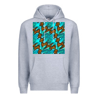 Heather Grey turquoise leopard seamless pattern Premium Hoodie - BundleAndBundleShop