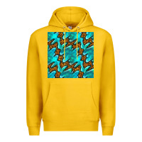 Lemon turquoise leopard seamless pattern Premium Hoodie - BundleAndBundleShop