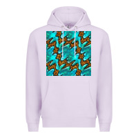 Lilac turquoise leopard seamless pattern Premium Hoodie - BundleAndBundleShop