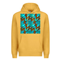 Mustard turquoise leopard seamless pattern Premium Hoodie - BundleAndBundleShop