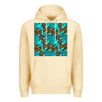 Pina Colada turquoise leopard seamless pattern Premium Hoodie - BundleAndBundleShop