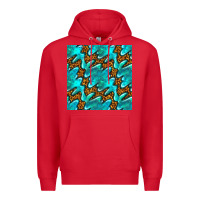 Red turquoise leopard seamless pattern Premium Hoodie - BundleAndBundleShop
