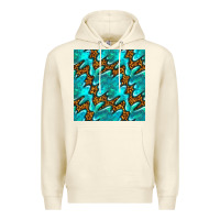 Sandshell turquoise leopard seamless pattern Premium Hoodie - BundleAndBundleShop