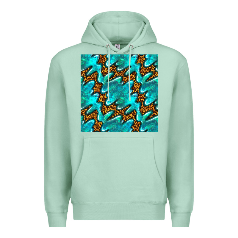 Turquoise Leopard Seamless Pattern Premium Hoodie by BundleAndBundleShop | Teevron