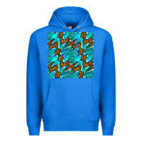 True Royal turquoise leopard seamless pattern Premium Hoodie - BundleAndBundleShop