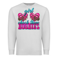 Dove Grey Girl Check Those Boobies Premium Sweatshirt - texasbilliewilder