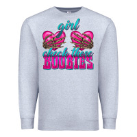 Heather Grey Girl Check Those Boobies Premium Sweatshirt - texasbilliewilder
