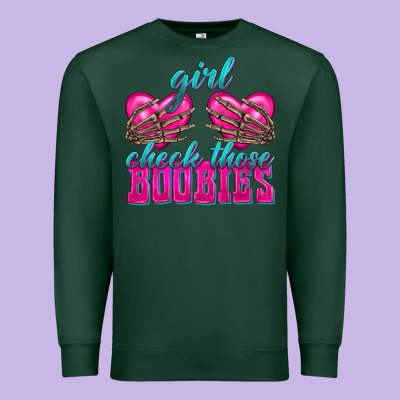 Girl Check Those Boobies Premium Sweatshirt Designed By Texasbilliewilder